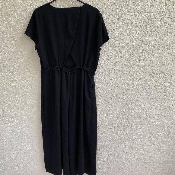 J. Crew Black Jumpsuit Sz 16 Wide Leg Sexy Stunning Back - Picture 5 of 7